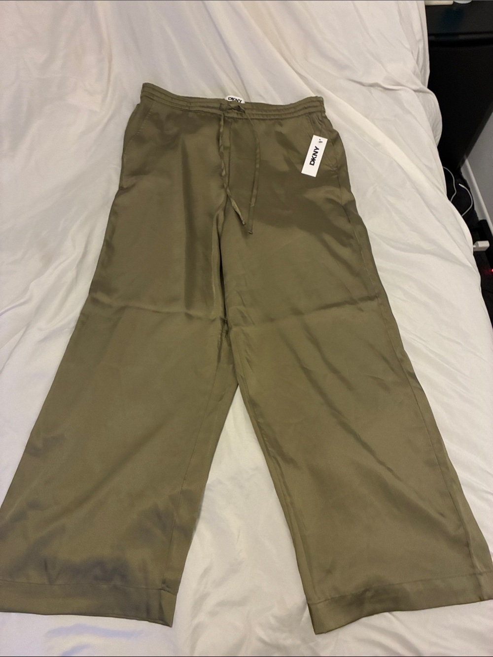 DKNY Olive Drawstring Wide-Leg pants